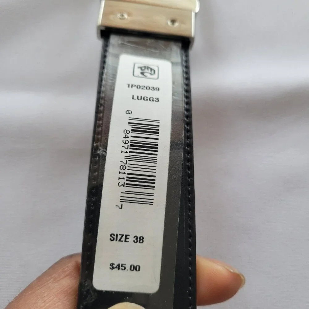 NWT – Perry Ellis Men’s Portfolio Reversible Leather Dress Belt (Size: 38)